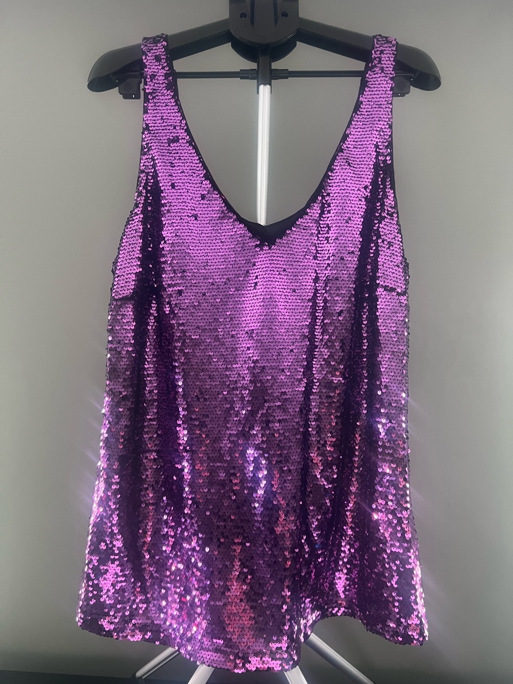 City Chic Purple Sequin Tank Top